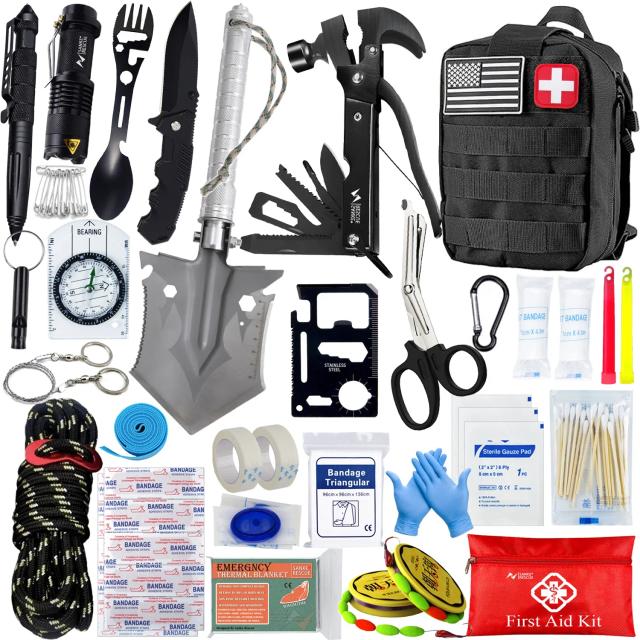 Kit Profissional de Sobrevivência e Primeiros Socorros com Bolsa Molle para Pais e Maridos Aventureiros