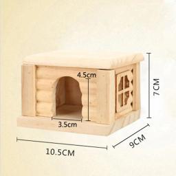 Hamster Casa De Madeira Com Janela Removível Top Fine Workmanship Esconderijo Casa Playpen Pequeno Pet Supplies Acessórios - Image 2