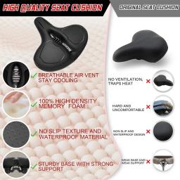 Bucklos selim de bicicleta de grandes dimensões, absorção de choque, ampliar, grosso, ergonômico, macio, confortável, almofada de assento, peças de ciclismo - Image 3