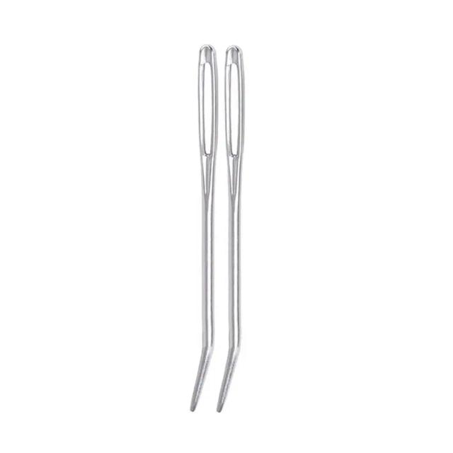 Agulhas de Costura Bent Tip de Alumínio para Darning e Bordados - 2 Peças - Ideal para Tricô e Artesanato DIY