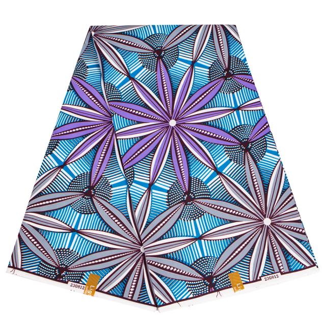 Tecido Africano Ankara com Impressões de Círculo para Vestidos de Noiva em Patchwork - 100% Poliéster