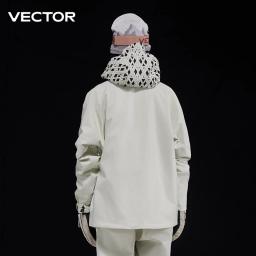 VECTOR Jaqueta de esqui de algodão parcial 3L para homens e mulheres, à prova de vento e à prova d'água, nylon, borracha de pressão total, roupas de esqui ao ar livre - Image 5