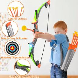 Arco e flecha light-up conjunto de tiro com arco ventosa alvo ao ar livre jogo esportivo arco luminoso seta brinquedo macio crianças menino presente - Image 3