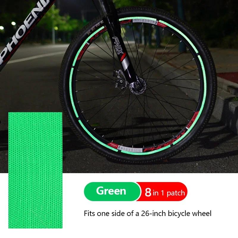 Adesivos reflexivos para mtb bicicleta roda, 6 cores, fita adesiva, decoração aro, acessórios ciclismo - Image 1