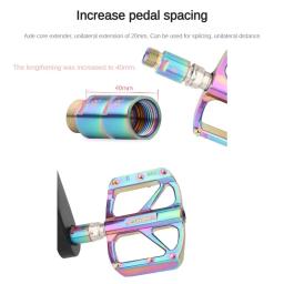 Meroca material de aço inoxidável extensores do eixo do pedal da bicicleta parafusos extensão espaçadores para pedais da bicicleta estrada mtb - Image 5