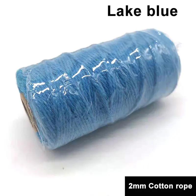 Corda de Algodão Colorido para DIY, Macramé Cord, Fio Twine, Home Decor, Festa de Casamento Acessórios, 100m por Rolo, 2mm - Image 1