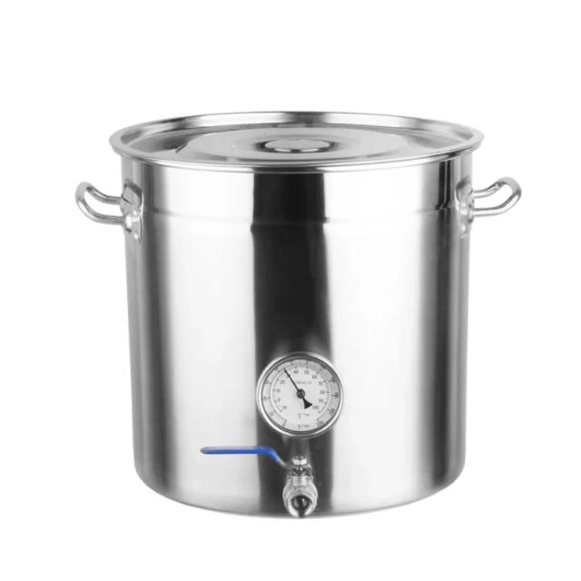 Equipamento Completo para Cervejaria Caseira em Aço Inoxidável de 50L: Barril, Caldeira, Pote com Chiller e Airlock