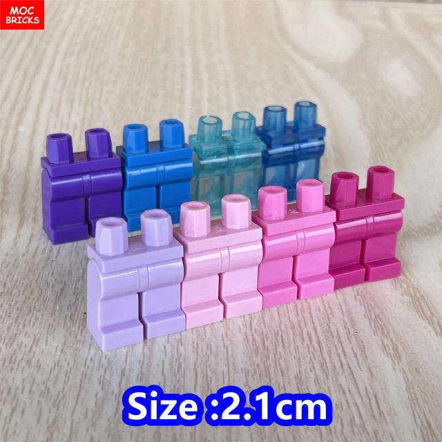 8 pçs/lote MOC Tijolos Calças Em Branco pernas Corpo Desgaste Figura Acessório Montado Blocos de Construção Brinquedo Crianças Bonecas de Plástico