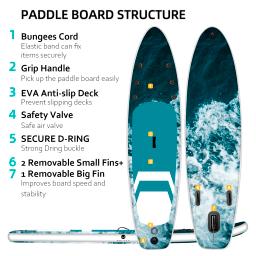 Durável Stand Up Paddle Board, personalizado, plástico, rígida, prancha elétrica, máximo - Image 2