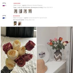 Rosa hidratante com sensação assada a fogo, flor artificial, adereços de casamento, arranjo floral, buquê de flores falsas, quarto, decoração de casa - Image 6