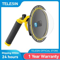 Telesin 6 ''porta cúpula 30m caixa à prova d'água para gopro hero 9 10 11 12 13 gatilho cúpula capa acessórios de lente - Image 1