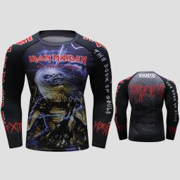 Camiseta masculina 3D impressa Rashguard MMA, Bjj Boxing Sport Tops, manga comprida Rash Guard, camisas de Jiu Jitsu, Kickboxing Fitness Jerseys - Image 3