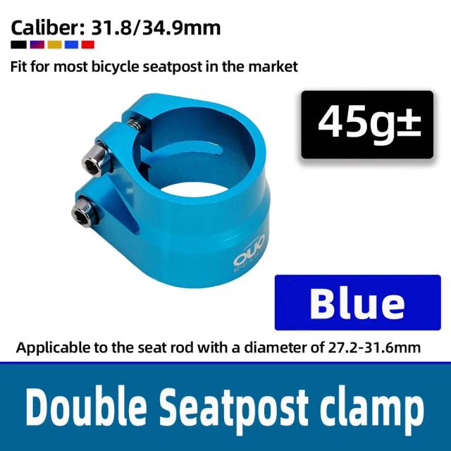 Braçadeira para Selim OUO-CNC com Dupla Camada e Duplo Trancamento, 31.8mm e 34.9mm, Ideal para Bicicletas MTB