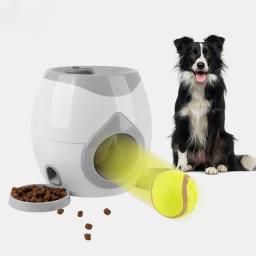 Bola automática jogando máquina para cão, Pet Toys, 2 em 1 lançador de tênis Dispositivo interativo Pet Feeder Toy para cães de todos os tamanhos - Image 2