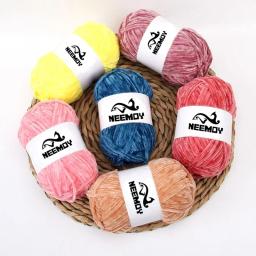 NEEMOY-Fio De Seda Misturado De Algodão para Tricô Manual, Fio De Chenille, Suéter Macio, Cachecol, Crochet, 100g, 4.5mm, Mais Novo - Image 1