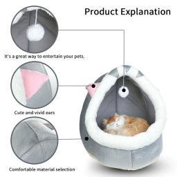 Caverna dobrável removível lavável para animais de estimação, Cama auto-aquecida para gatos e cães pequenos, Cabana confortável, Cama para dormir - Image 3