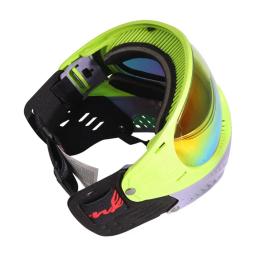 Máscara protetora de paintball com térmica anti-fog goggle, equipamento de airsoft tático ao ar livre, cinza-amarelo, verde, novo modelo - Image 4