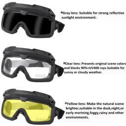 Óculos tático à prova de vento proteção caça tiro treinamento óculos segurança aitsoft paintball combate óculos claros - Image 2