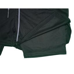 Shorts de compressão masculinos com bolsos de telefone, roupas esportivas de secagem rápida, ginástica, corrida 2 em 1 - Image 5