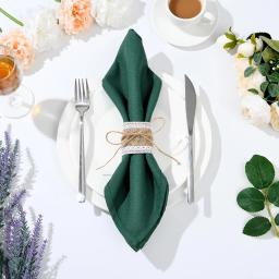 100 pçs rendas serapilheira anéis festa serapilheira guardanapo anéis diy decoração de mesa de casamento para o natal ação de graças festa de aniversário suprimentos - Image 5