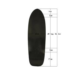 Preto Profissional Longboard Deck, DIY 4 Rodas, Surfskate Acessórios, Suprimentos de Skate para Teteenager, 34" - Image 6