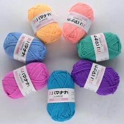 DIY Hand Knitting Milk Cotton Yarn, 4 Ply Soft Baby Yarn, Artesanato de crochê, 80% Fibra De Grampo Longa, 60m, 66yd, 25g - Image 2