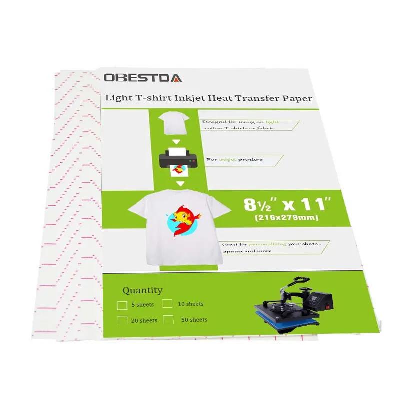 Direto da fábrica 10 peças a4 jato de tinta transferência de calor por sublimação papel de impressão camiseta luz preto escuro papel de transferência de tecido - Image 1