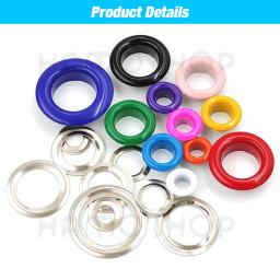 100 conjuntos de ilhós de metal ilhós ilhós buraco anel com instalação conjunto de ferramentas para scrapbooking diy leathercraft sapatos cinto saco boné roupas - Image 5