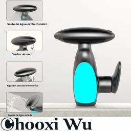 CHOOXIWU - Grande torneira de bacia LED 4 maneiras saída de água fria e quente fluxo de água de torneira pesada gera eletricidade - Image 1