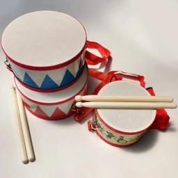 Instrumento de percussão infantil, educação infantil, tambor de mão, madeira, brinquedos para crianças, novo - Image 1