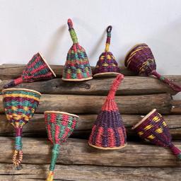 Grama De Elefante Africano Anel De Mão, Handwoven Caxixi, Instrumento Tribal, Martelo De Areia, Pingente De Bebê - Image 2