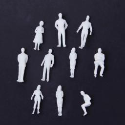 50/100 peças escala 1:75 modelo de pessoas em miniatura figuras brancas para construção arquitetônica mesa de areia kit de layout de cena ferroviária - Image 3