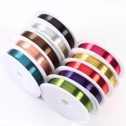 1 rolo/lote de fios de cobre coloridos fio de metal beading para fazer jóias charme linha diy pulseiras brinco encontrar cabos artesanato - Image 1
