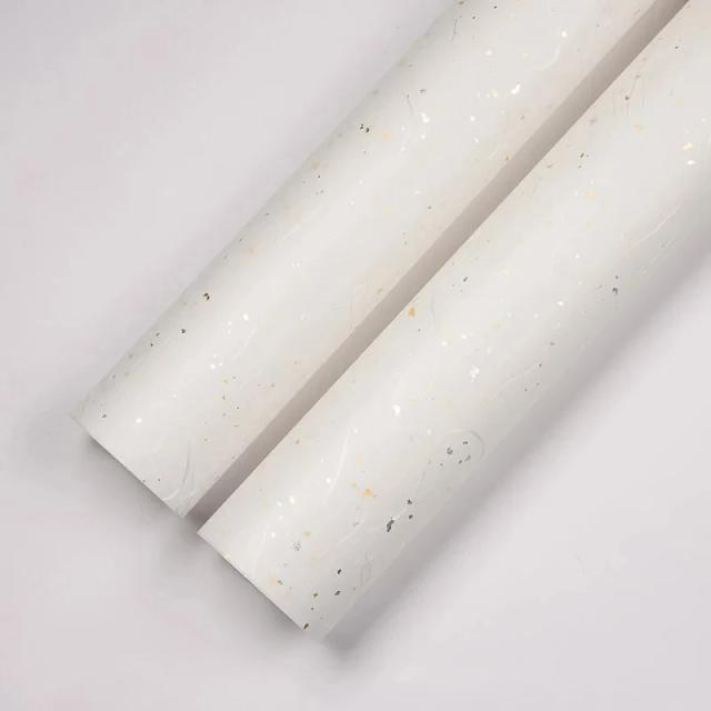 Papel Floral Impermeável para Embrulhar - 6 Cores com Brilhos Dourados e Prateados para Projetos Artesanais DIY