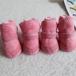 Botas de neve ao ar livre para cães, tênis antiderrapante, sapatos confortáveis para animais de estimação quentes, suprimentos para neve, inverno, 4 peças por conjunto - Image 4