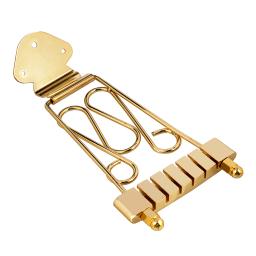 6 cordas de guitarra trapézio tailpiece ponte para archtop jazz guitarra peças reposição chrome & ouro acessórios tailpiece - Image 3