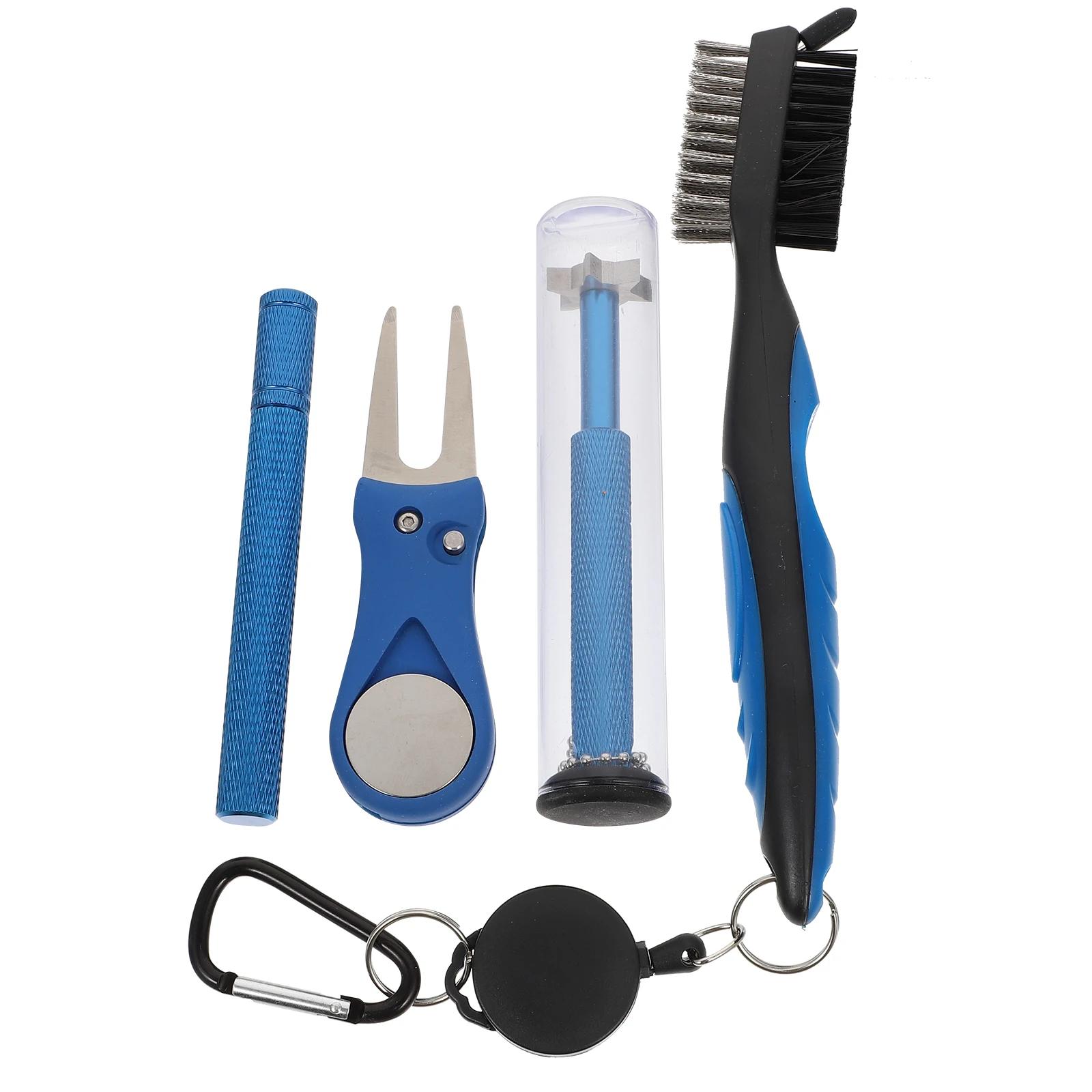 1 conjunto de ferramenta de limpeza de taco de golfe, gancho de escova dupla face, portátil, leve, durável, eficiente, kit prático para suprimentos de golfe - Image 1