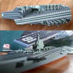 4D Montado Navio de Guerra Modelo, Anfíbio Aircraft Carrier Toy, China 055 Destroyer 075 Navio, Puzzle Militar, Coleções DIY, 8Pcs - Image 5