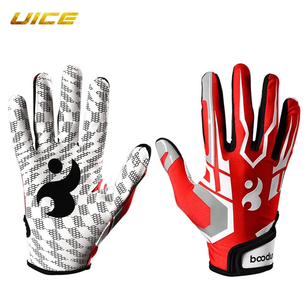 Respirável Anti-Slip Full Finger Silicone Rugby Luvas para Homens e Mulheres, Pulseira Ajustável, Luvas de Futebol Americano - Image 1