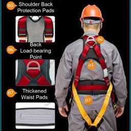 Five Point High Altitude Work Safety Harness, Cinto De Segurança De Corpo Inteiro, Treinamento De Escalada Ao Ar Livre, Equipamento De Proteção De Construção - Image 4