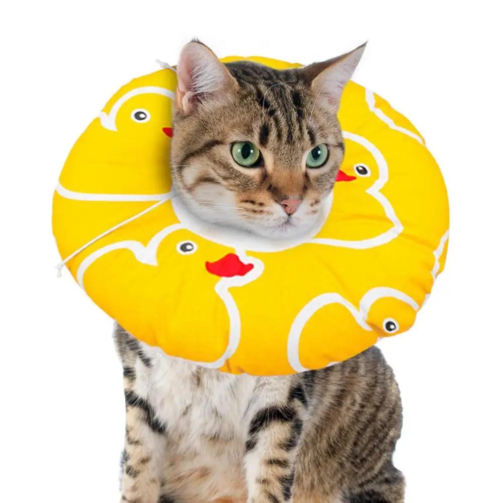 Colar de recuperação de gato | colar de recuperação de animais de estimação macio de proteção ajustável bonito donut elizabeth colar fornecer suporte de pescoço completo - Image 1