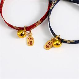Colar Lucky ajustável com decoração de sino para animais, coleira de gato chinesa, mais nova, cachorro, filhote, gatinho, fornecedor, primavera - Image 2