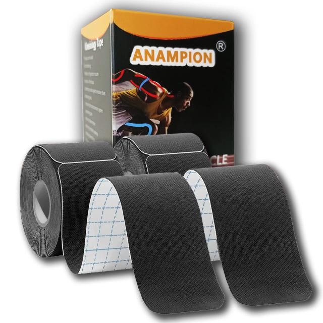 Fita Kinesiology para Esportes: Impermeável, Respirável e Sem Látex - 2 Rolos com 40 Tiras Pré-Cortadas