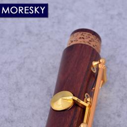 Moresky madeira vermelha clarinete profissional, jacarandá BB banhado a ouro, 18 chaves, Sib sólido, M151 - Image 5