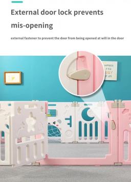 Infantil Indoor Playpen, Ginásio Atividade do Bebê, Cerca Dobrável, Criança, Rosa, Cercadinho de Segurança, Casa, Tapete de Crawling, Ball Pool, Playground - Image 4