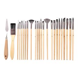 24 pçs profissional pintura pincel artistas kit para iniciante aquarela óleo pedra rocha pintura da lona dropship - Image 5