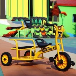 Triciclo de pedal duplo infantil, Triciclo para crianças, esportes ao ar livre, carrinho de criança, táxi, triciclo, triciclo para jardim de infância, 2-8 anos - Image 6