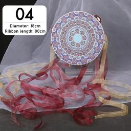 1pc estilo dunhuang fita pandeiro instrumento musical de percussão pandeiro com streamer hanfu cosplay fotografia dança prop - Image 6