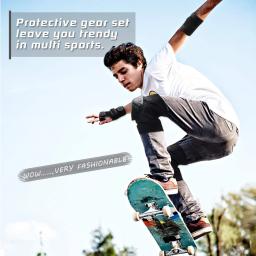 Joelheiras cotoveleiras protetores de pulso 3 em 1 conjunto de equipamentos de proteção para skate ciclismo patinação scooter bicicleta crianças/adultos - Image 6