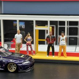 Velozes e Furiosos 2 Tripulantes Pintados à Mão Figura, Modelo de Personagem Clássico do Filme, Requintada Boneca de Resina, Diorama Miniatura, Escala 1:64 - Image 2
